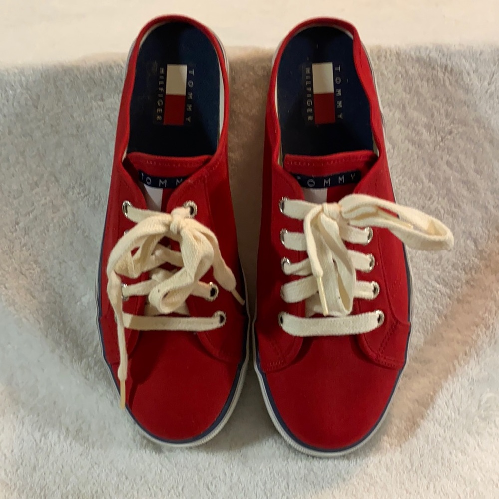 Red Tommy Hilfiger sneakers
